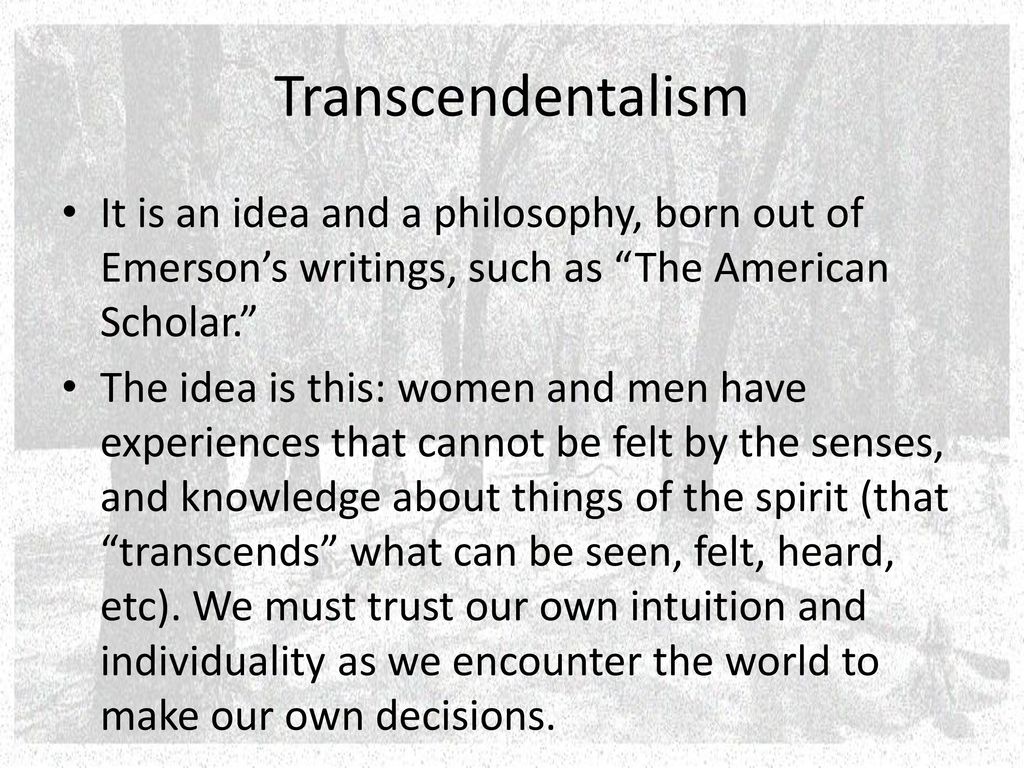 Реферат: Ralph Emerson And Transcendentalism Essay Research Paper Реферат: Ralph Emerson And Transcendentalism Essay Research Paper