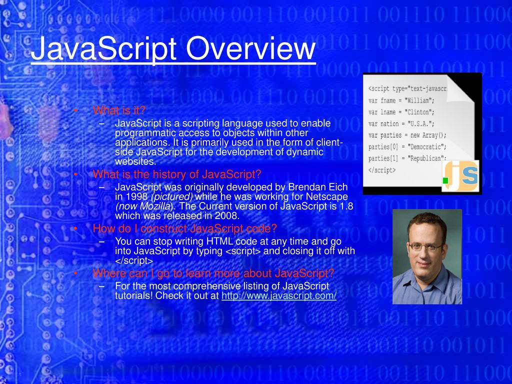 Week 5 JavaScript Overview JavaScript Examples - ppt download