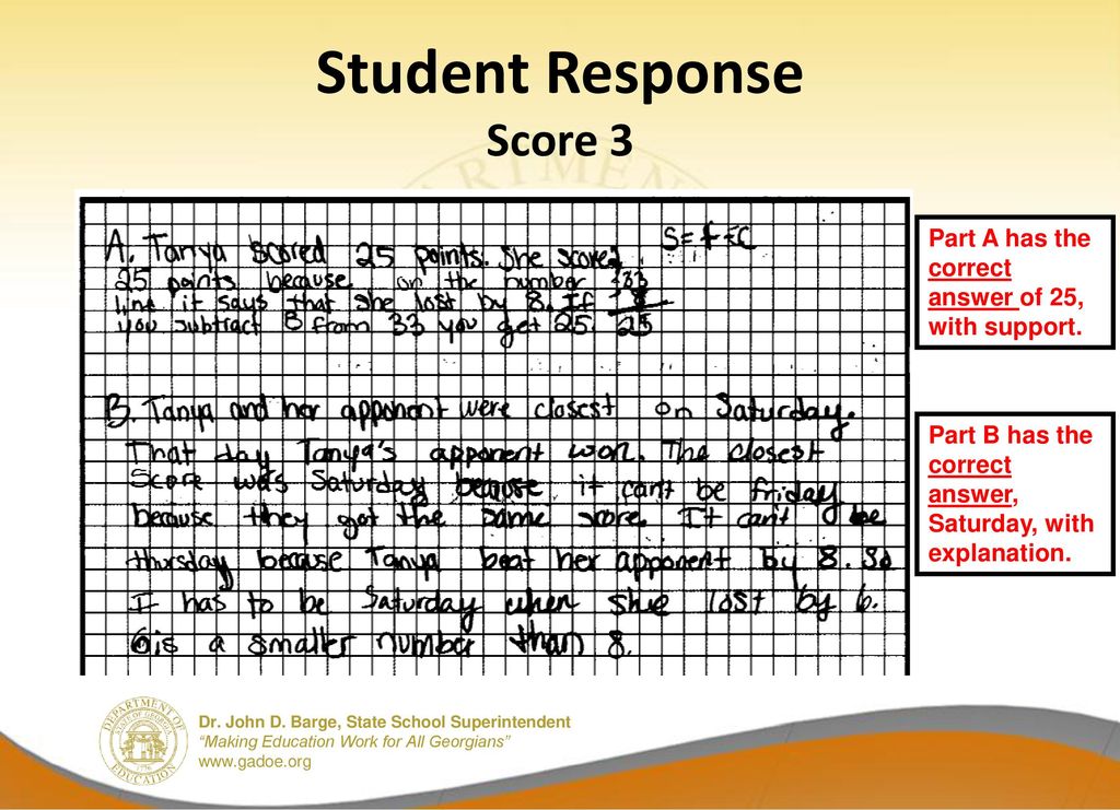 Student Response Score 3