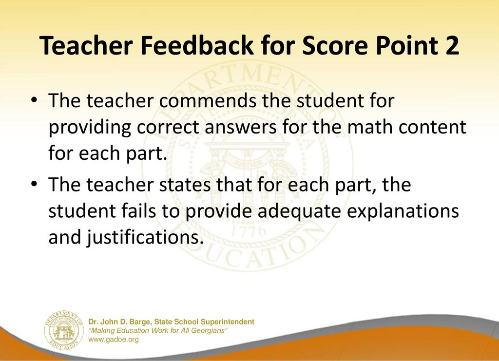 Teacher Feedback for Score Point 2