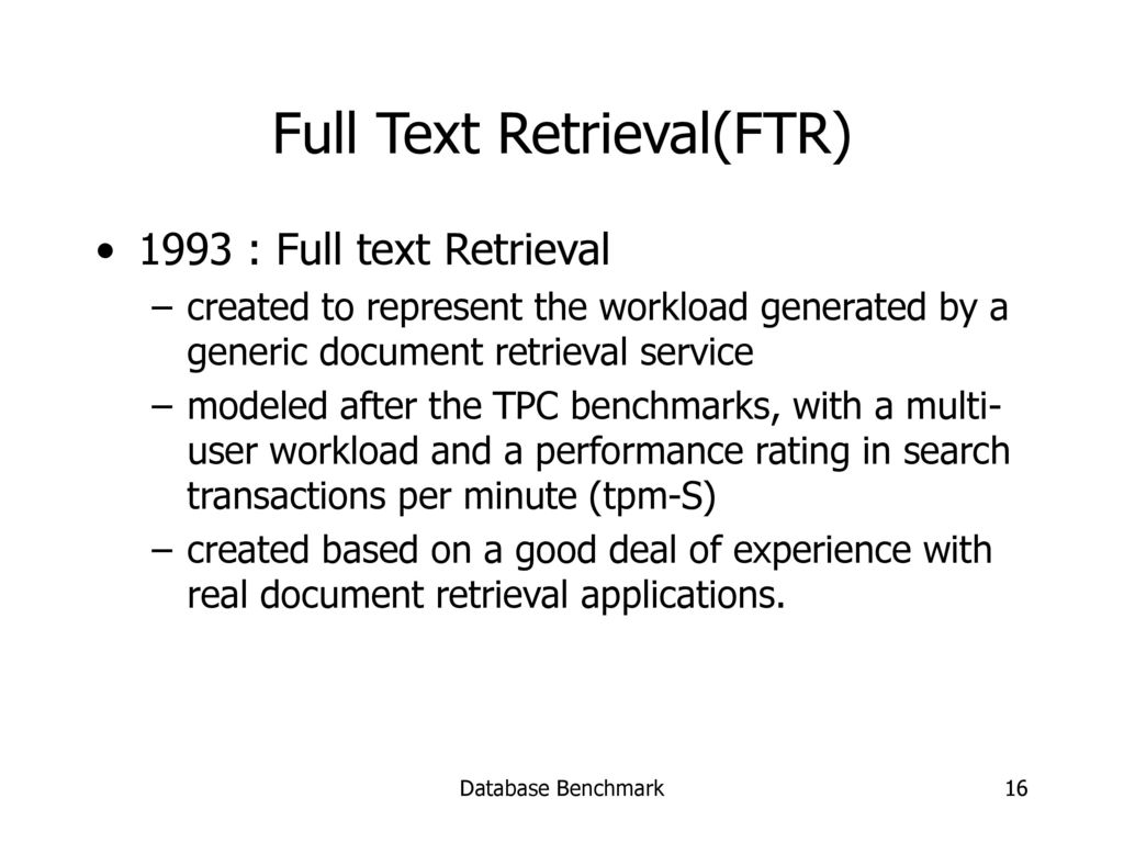 Database Performance Measurement ppt download