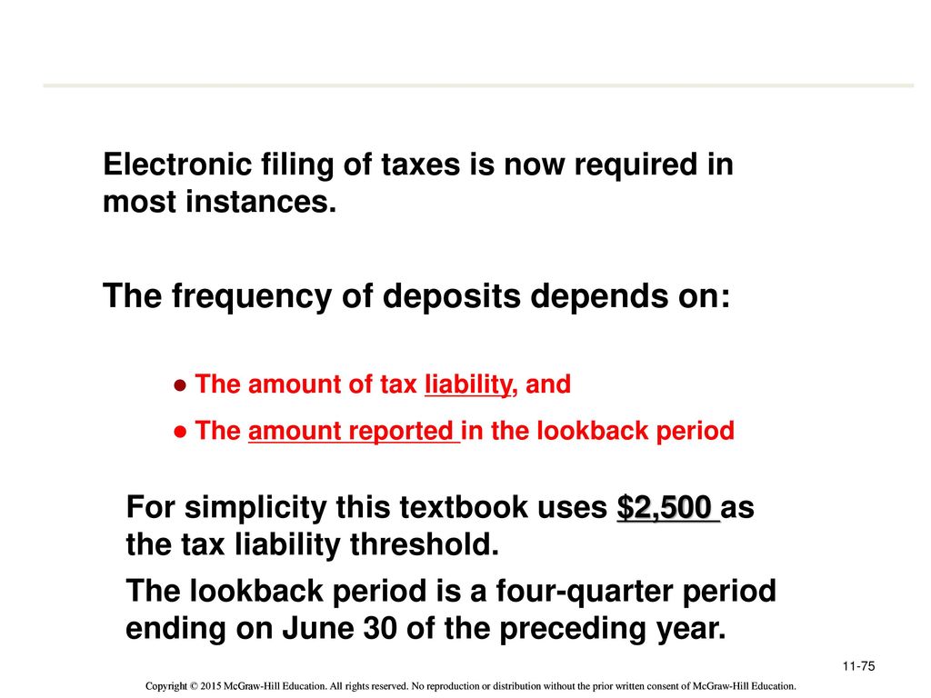 The frequency of deposits depends on: