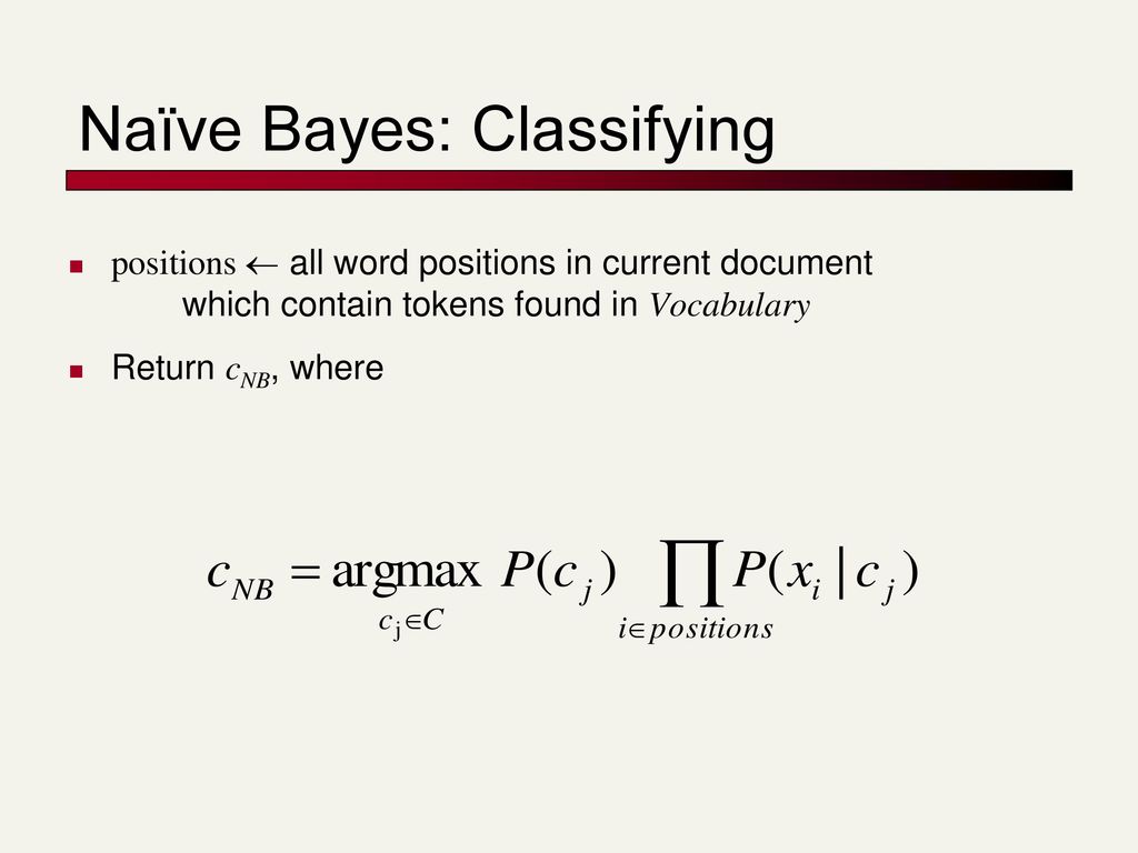 Lecture 10 Naive Bayes Text Classification Ppt Download
