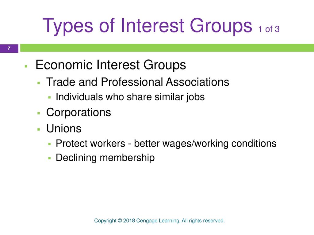 Types of Interest Groups 1 of 3