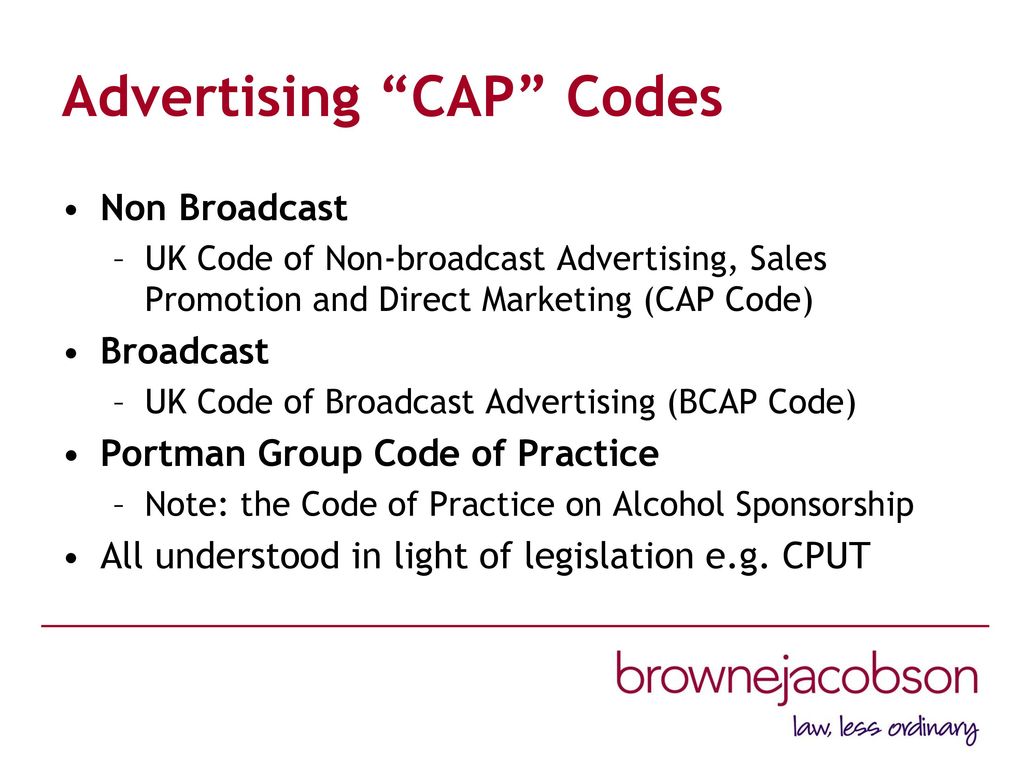 cap advertising code