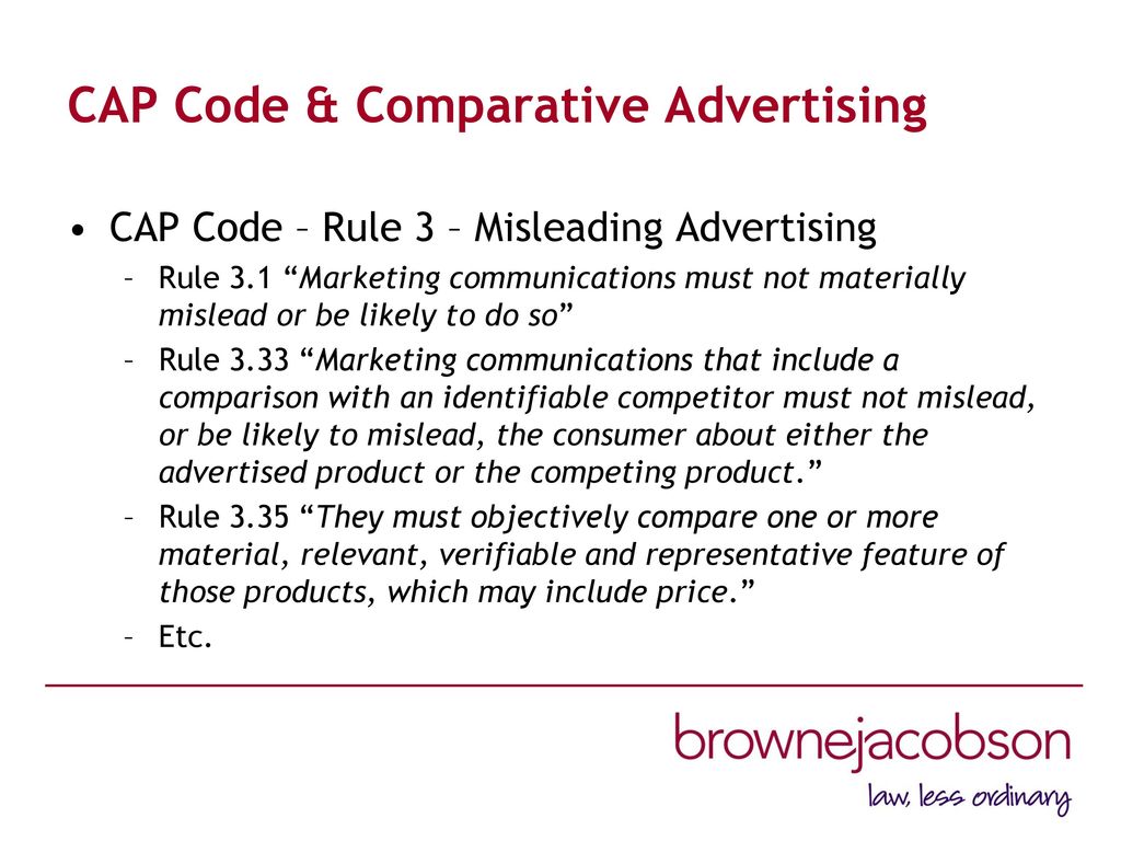 cap advertising code