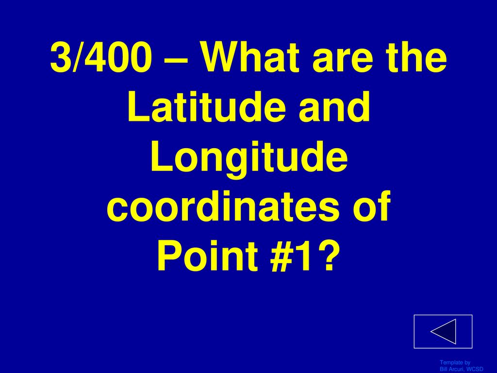 3/400 – What are the Latitude and Longitude coordinates of Point #1
