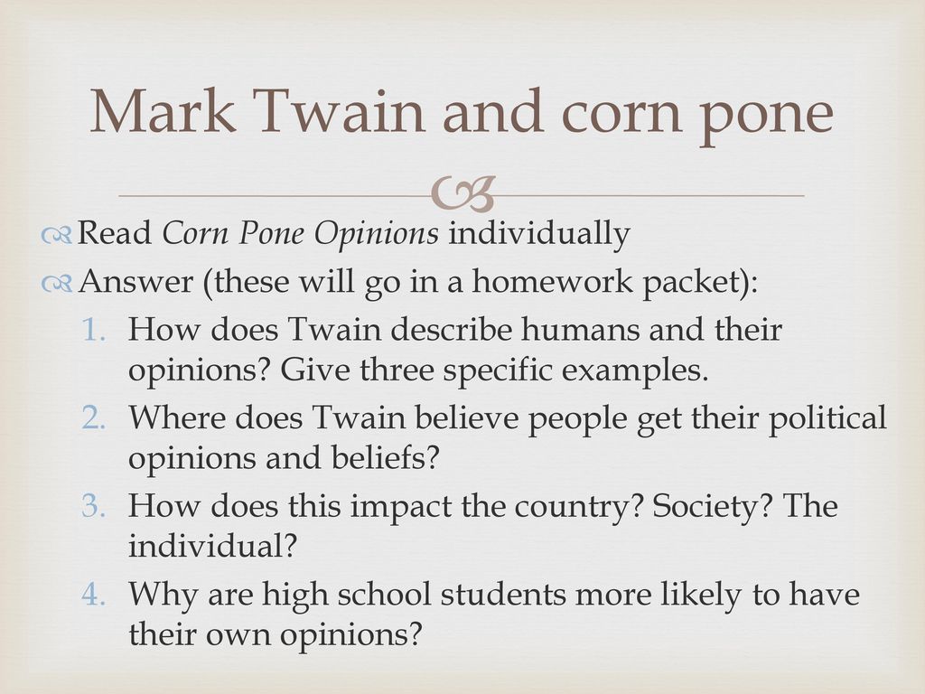 corn pone opinions essay