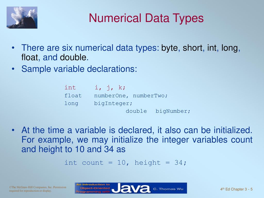 Intro to OOP with Java, C. Thomas Wu Numerical Data - ppt download