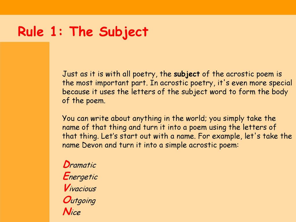 How To Write An Acrostic Poem Ppt Download