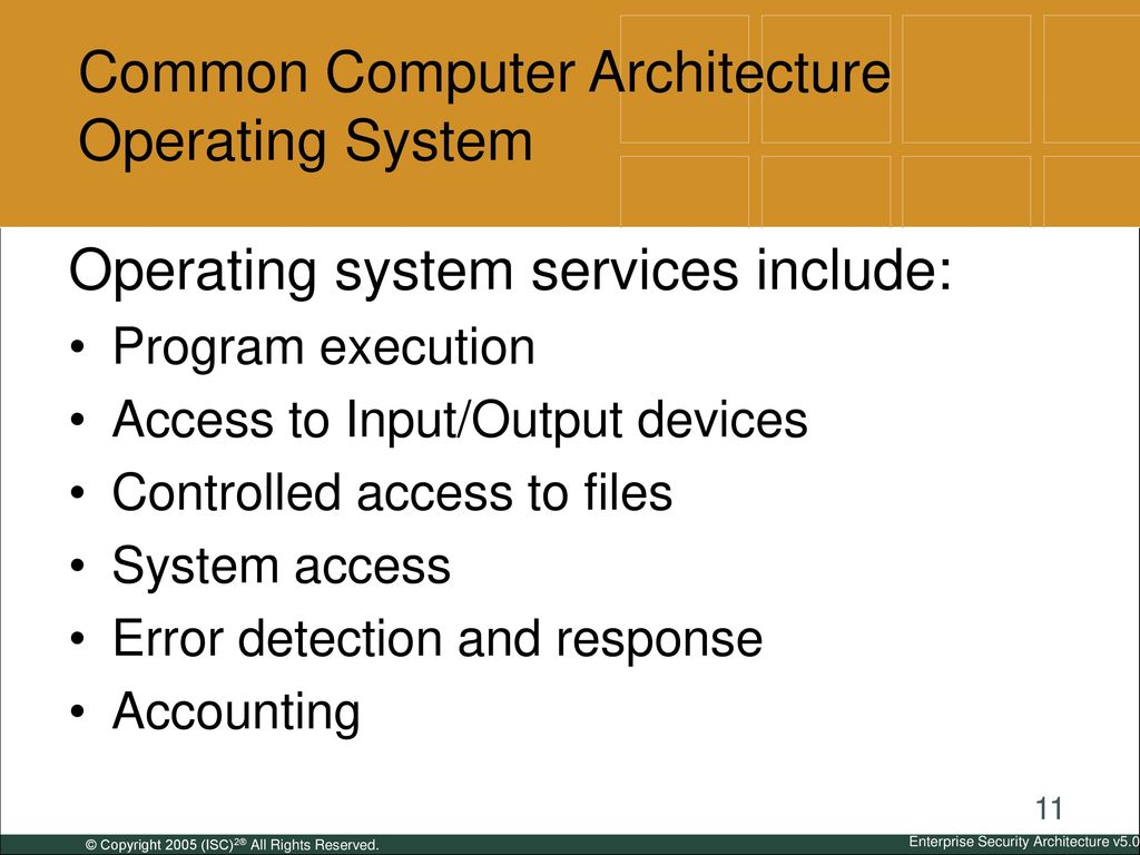 Common Computer Architecture Operating System