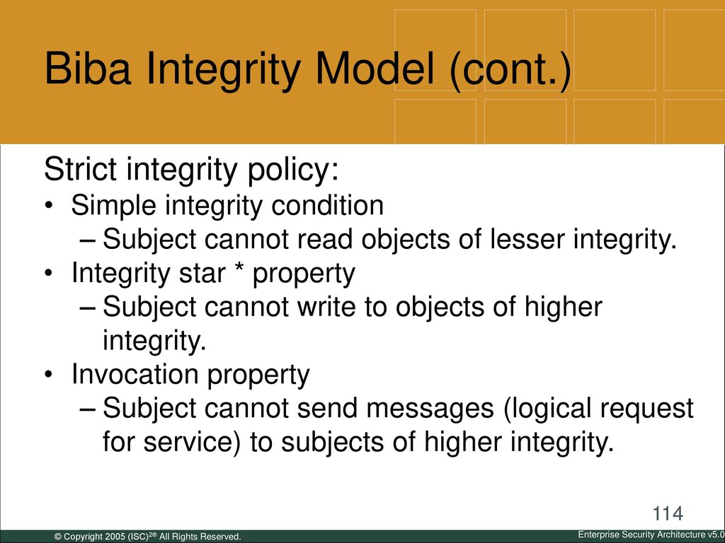 Biba Integrity Model (cont.)