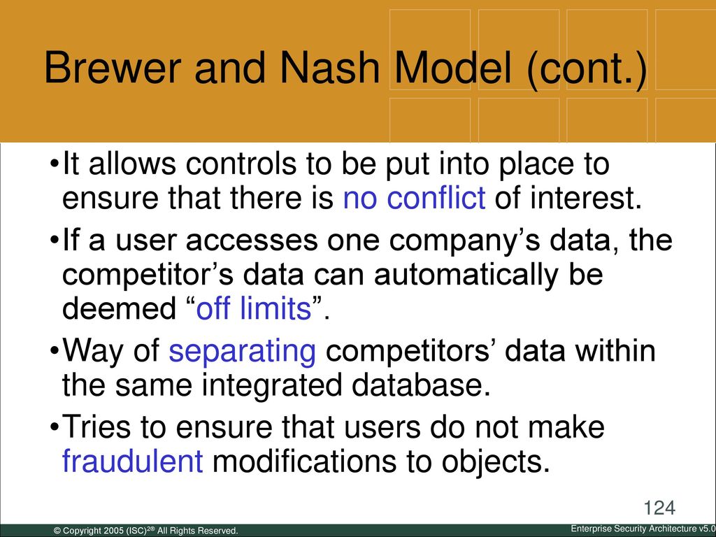 Brewer and Nash Model (cont.)