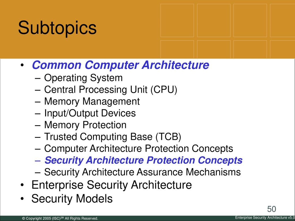 Subtopics Common Computer Architecture