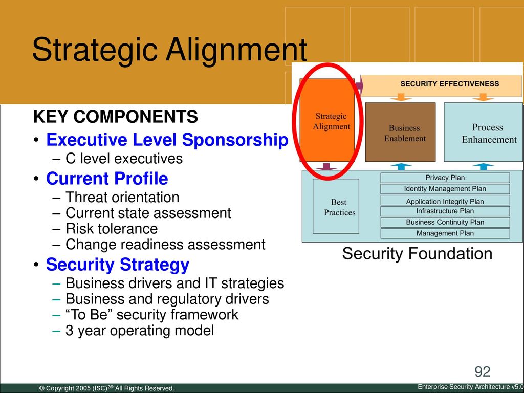 Strategic Alignment KEY COMPONENTS Executive Level Sponsorship