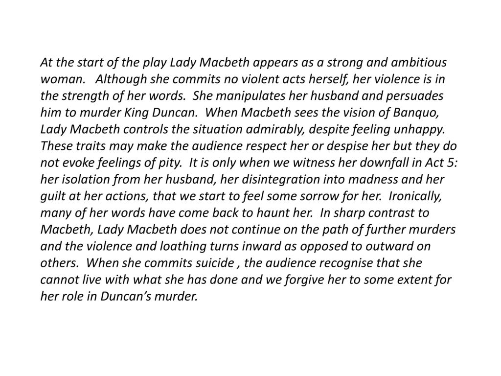 Реферат: Lady Macbeth Essay Research Paper Throughout the