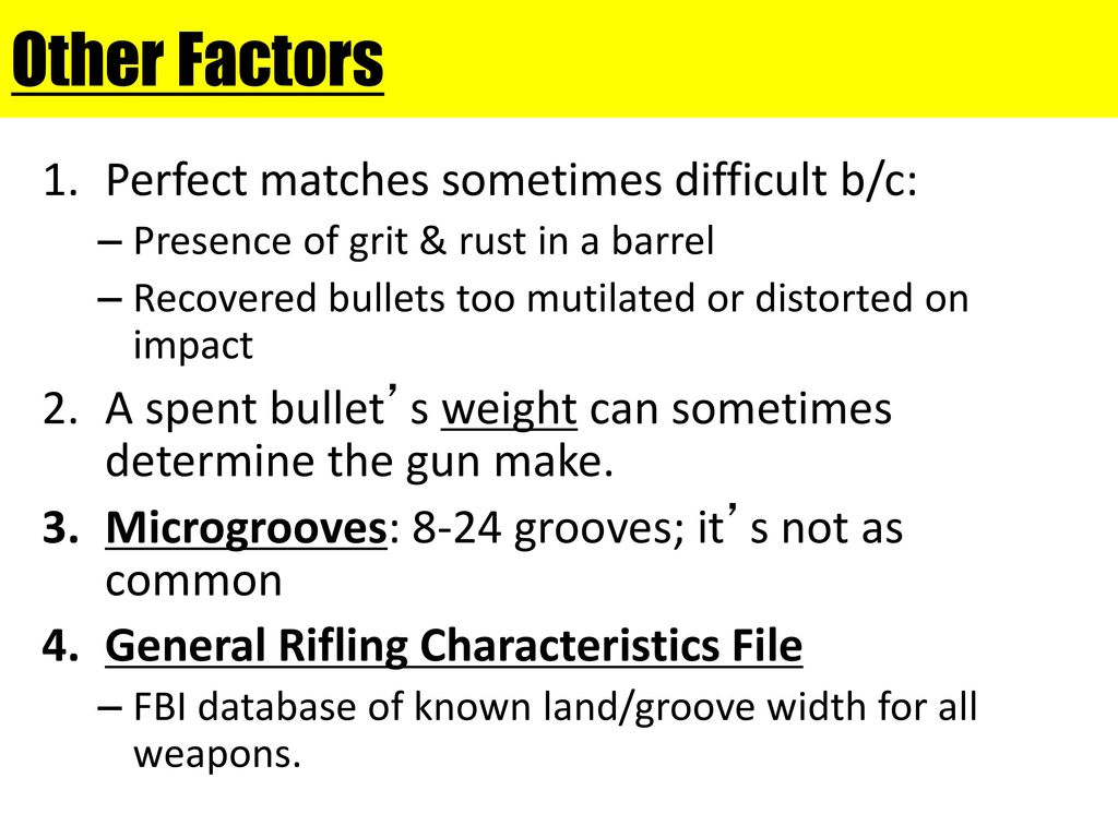 Other Factors Perfect matches sometimes difficult b/c: