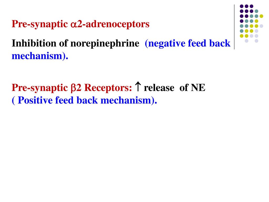 Pre-synaptic 2-adrenoceptors