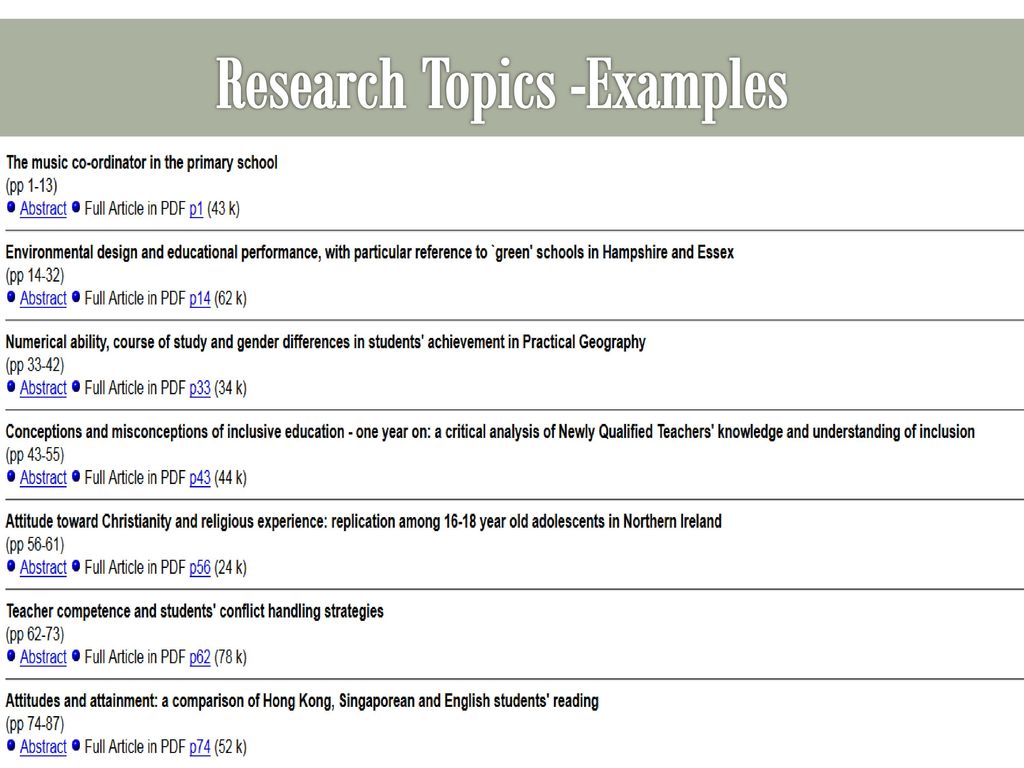 it research topics examples