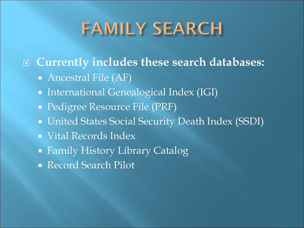 Church resources and gedcoms ppt download
