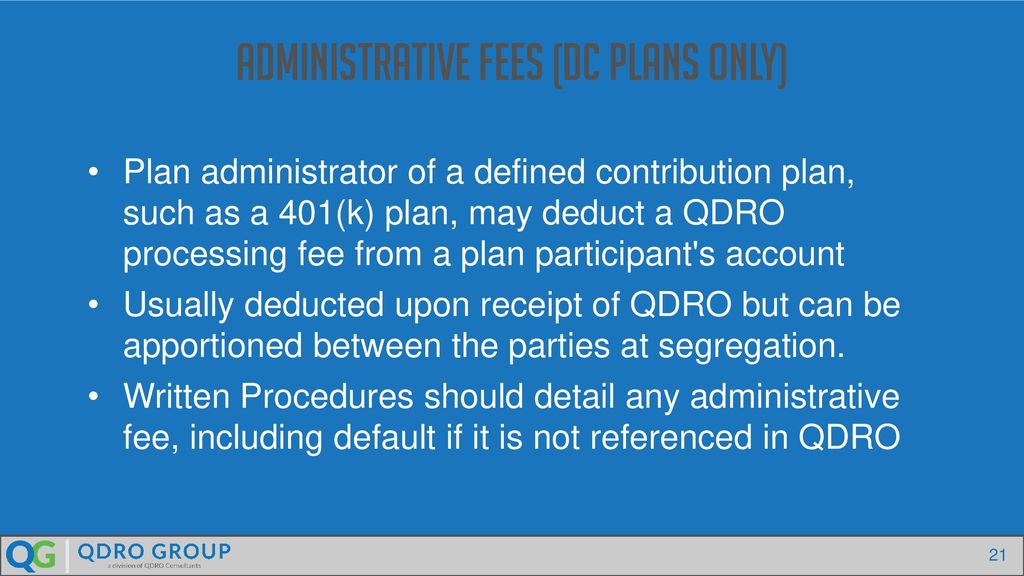 Administrative Fees (DC Plans Only)