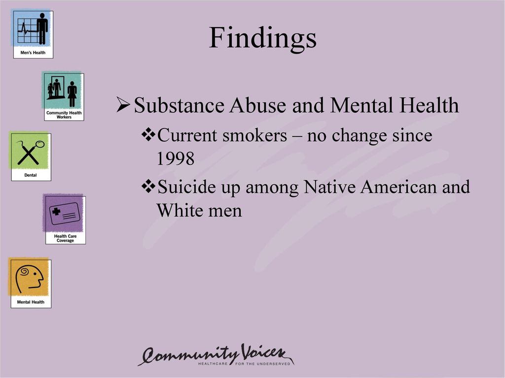 Findings Substance Abuse and Mental Health