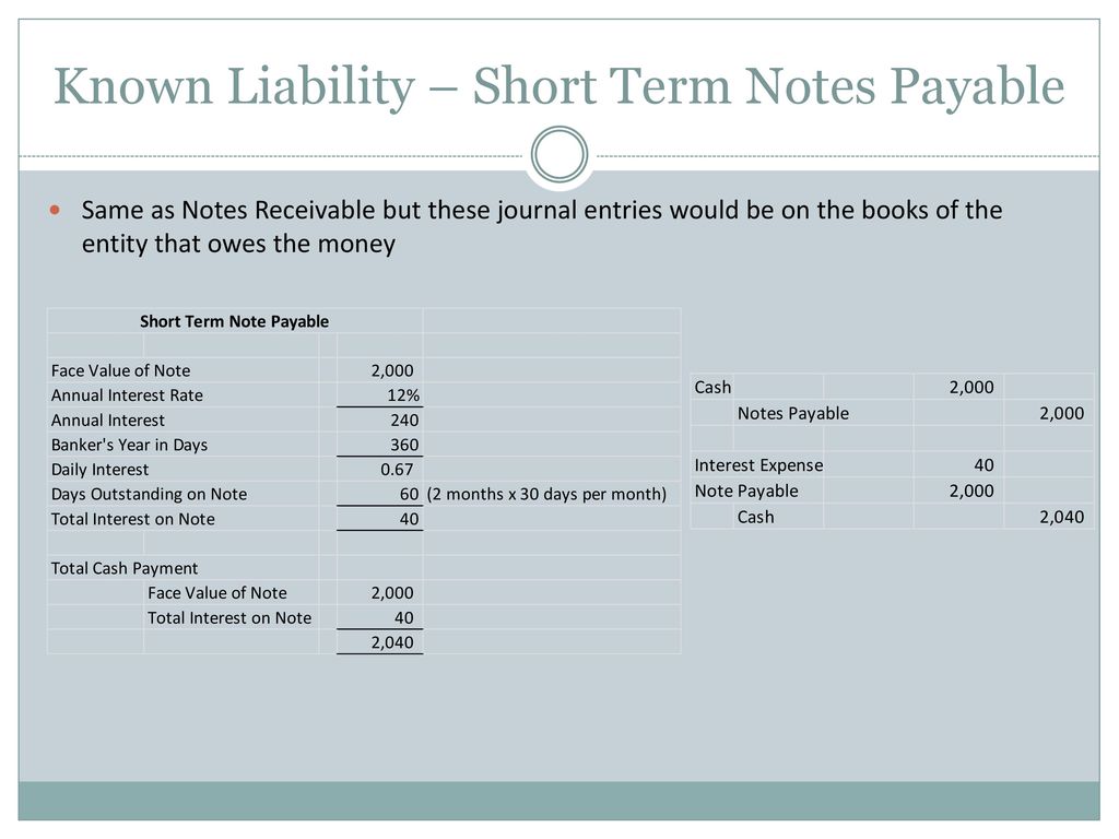 Unearned revenue and Short-Term Notes Payable - ppt download