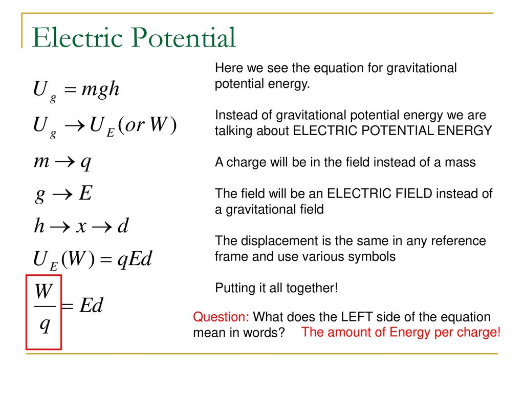 electric potential energy equation