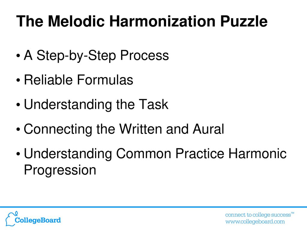 The Melodic Harmonization Puzzle
