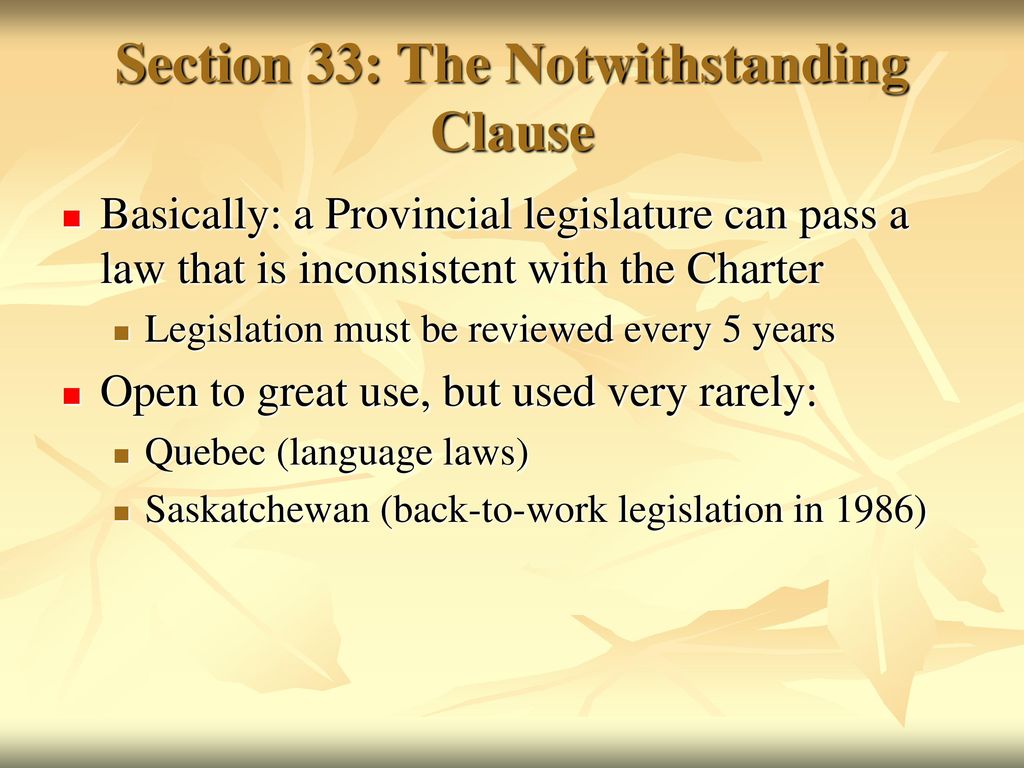 The Canadian Charter of Rights and Freedoms ppt download Charter Legislation Meaning