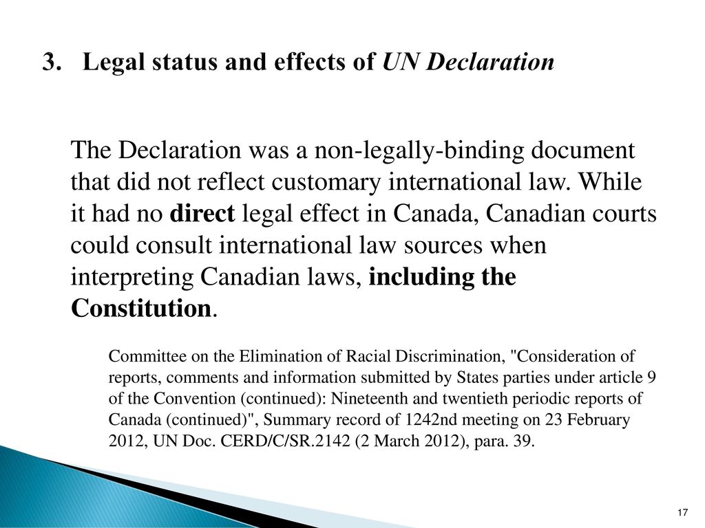 UN Declaration: Legal Effects and “Free, Prior and Informed Consent” - ppt  download