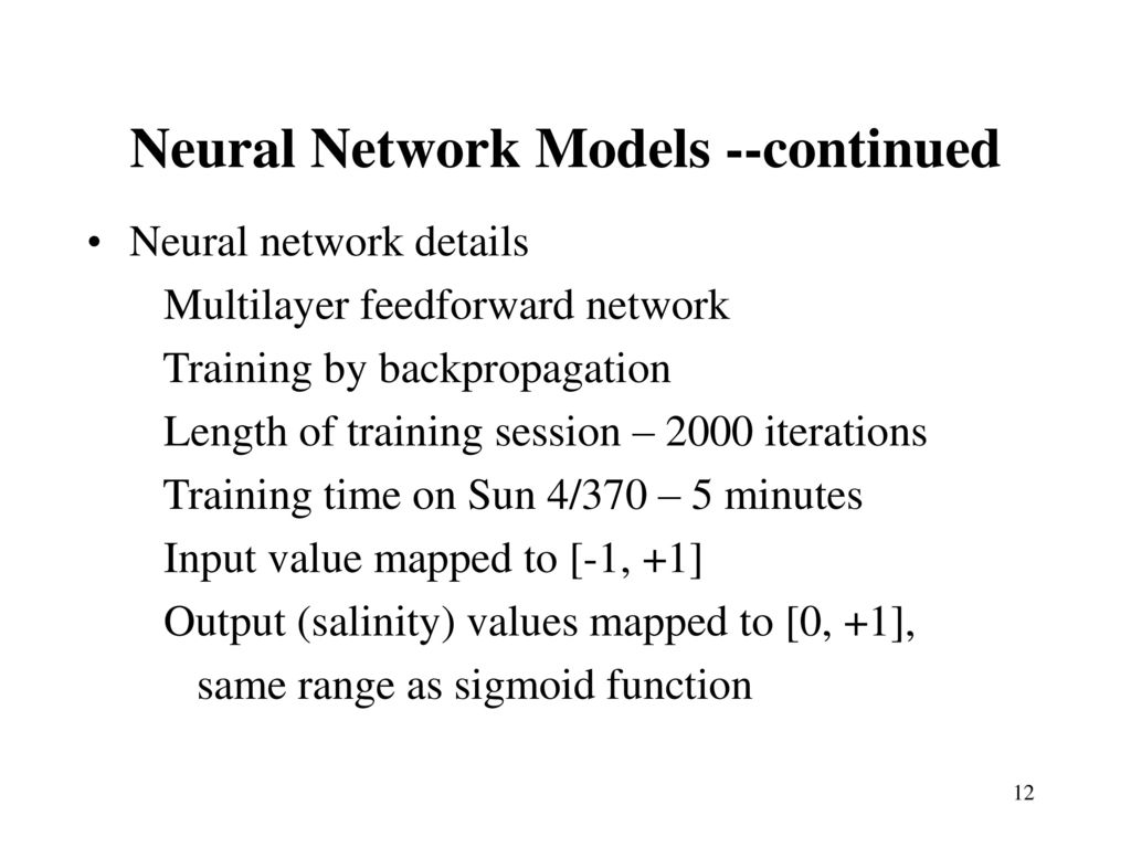 Predicting salinity in the chesapeake bay using neural networks ppt