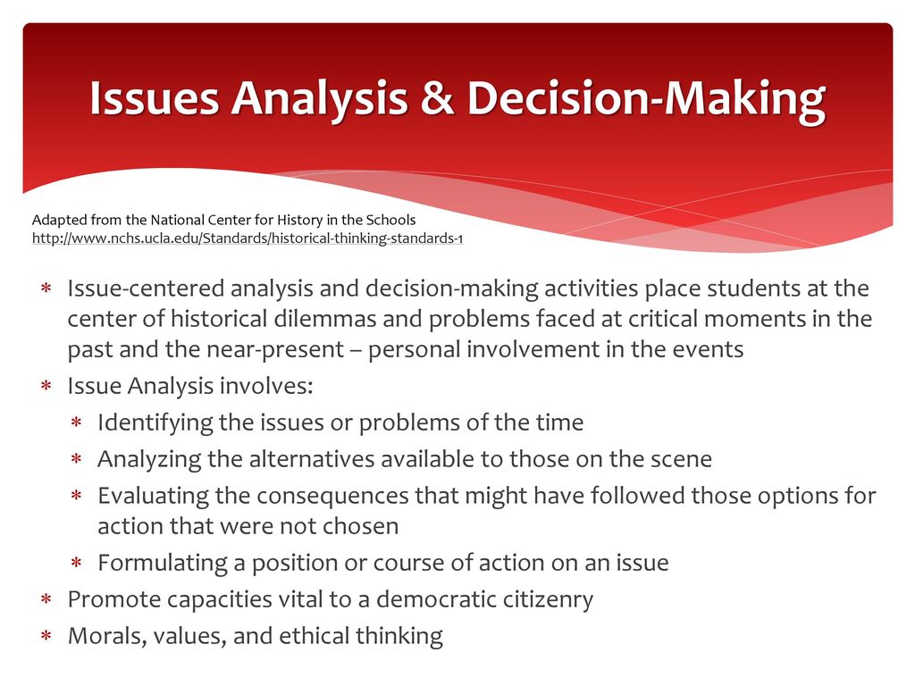Issues Analysis & Decision-Making