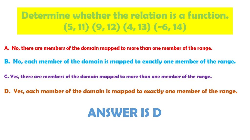 Determine whether the relation is a function