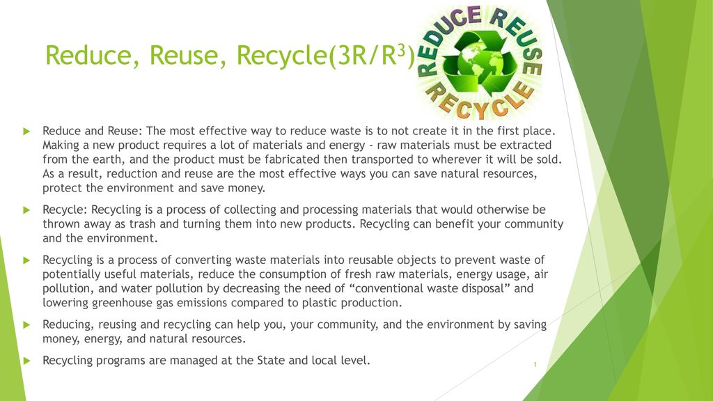 Reduce, Reuse, Recycle(3R/R3) - ppt download