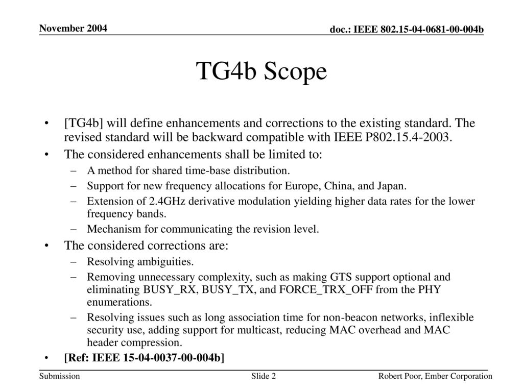November 2004 TG4b Scope.