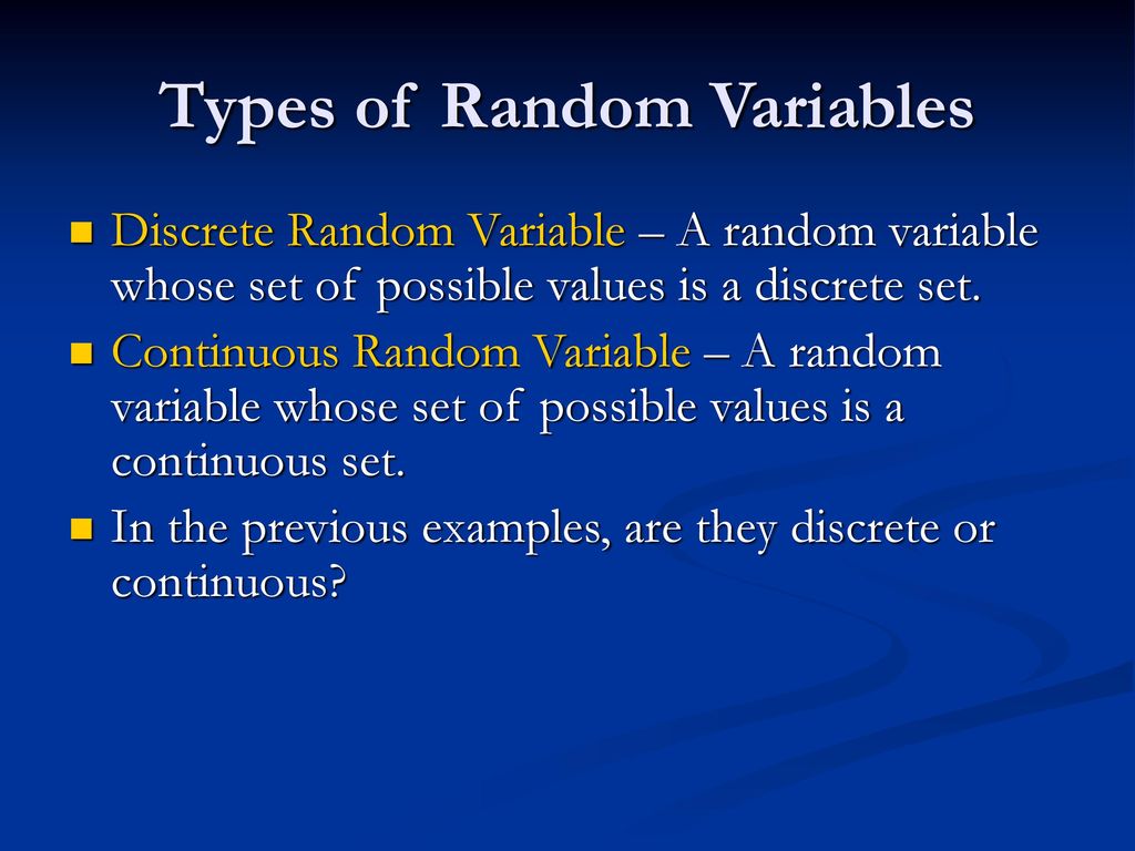 Types of Random Variables