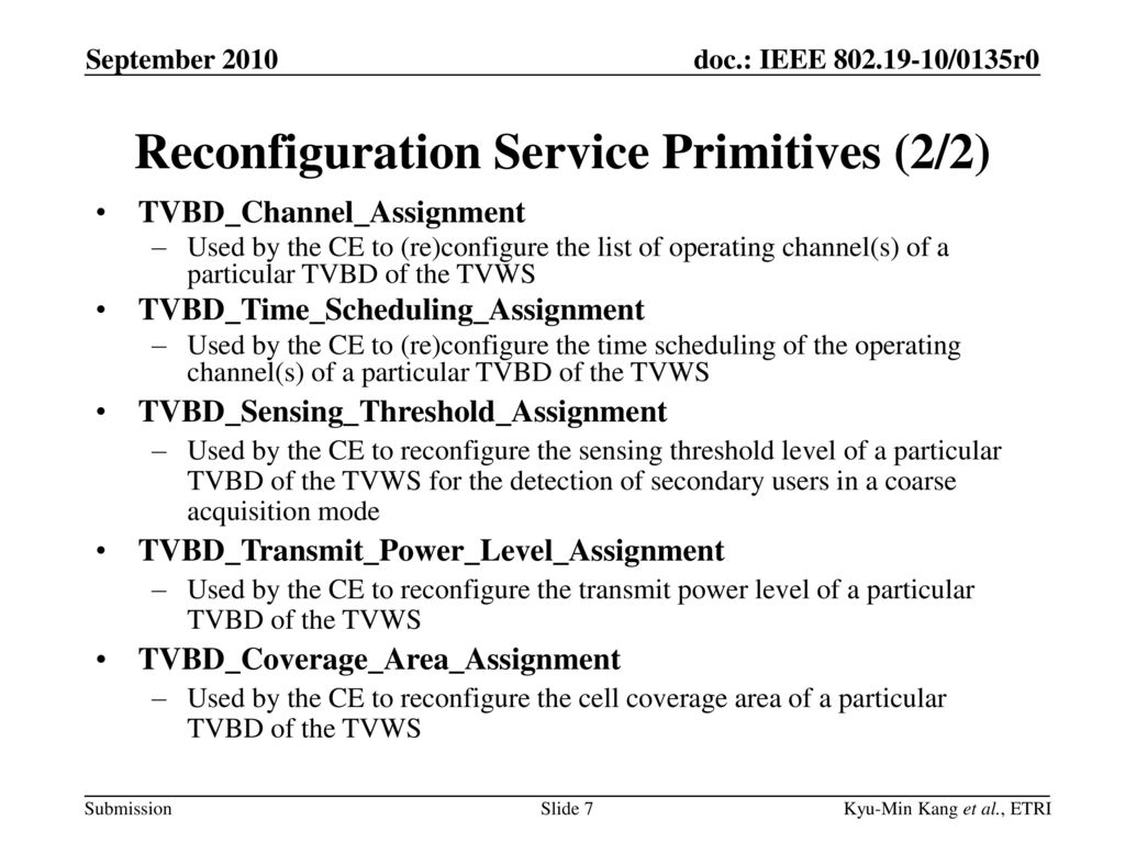 Reconfiguration Service Primitives (2/2)