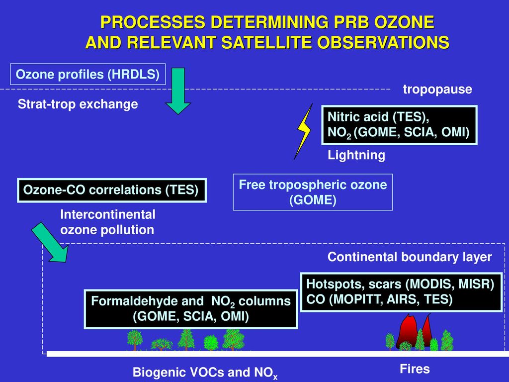 PROCESSES DETERMINING PRB OZONE AND RELEVANT SATELLITE OBSERVATIONS