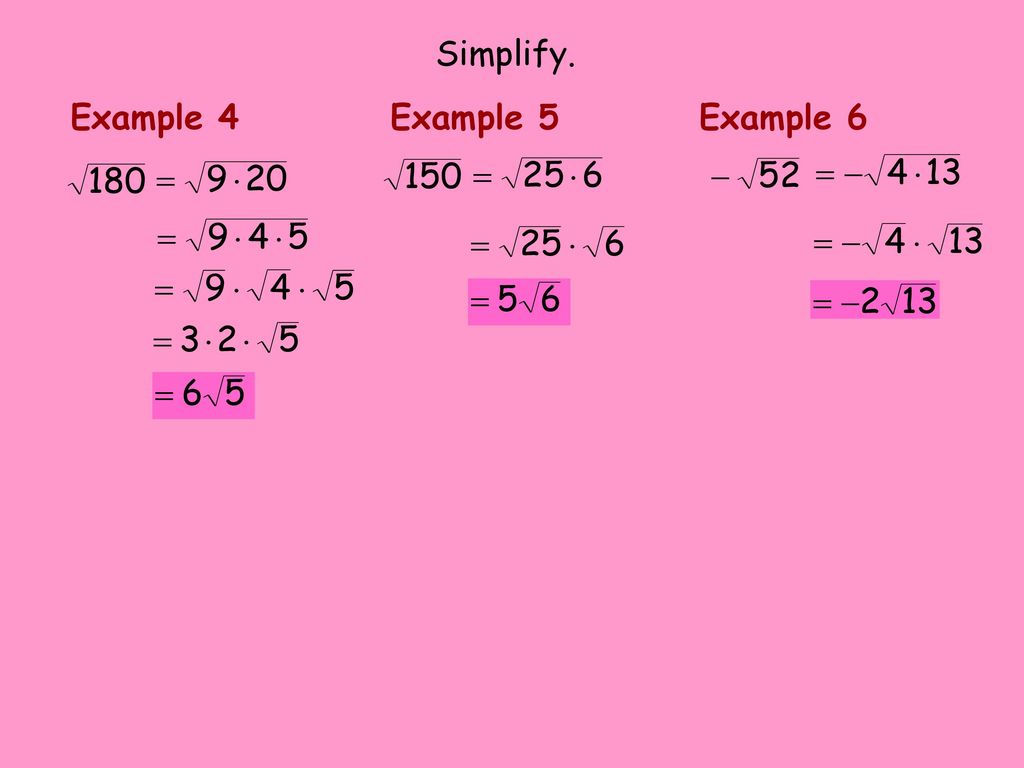 10 1A Simplifying Radicals Ppt Download 10-1a-simplifying-radicals-ppt-download