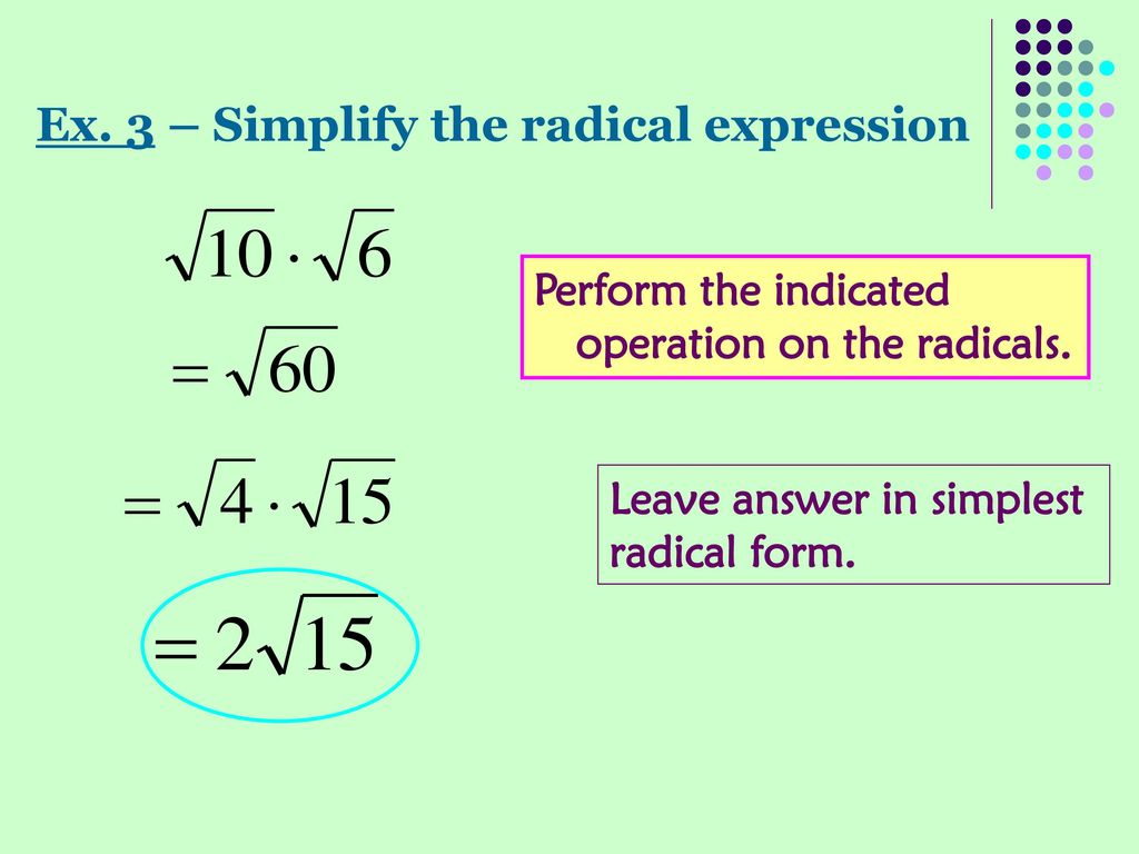 Simplifying Radical Expressions - ppt download