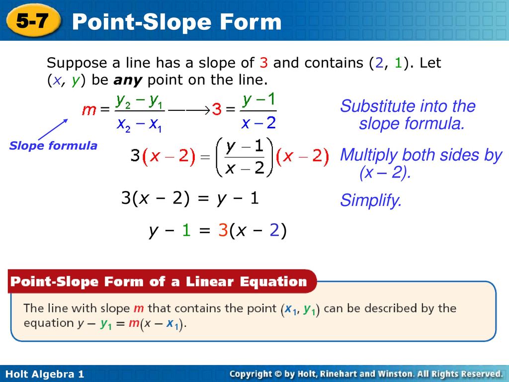 Learning Targets Graph a line and write a linear equation using point ...