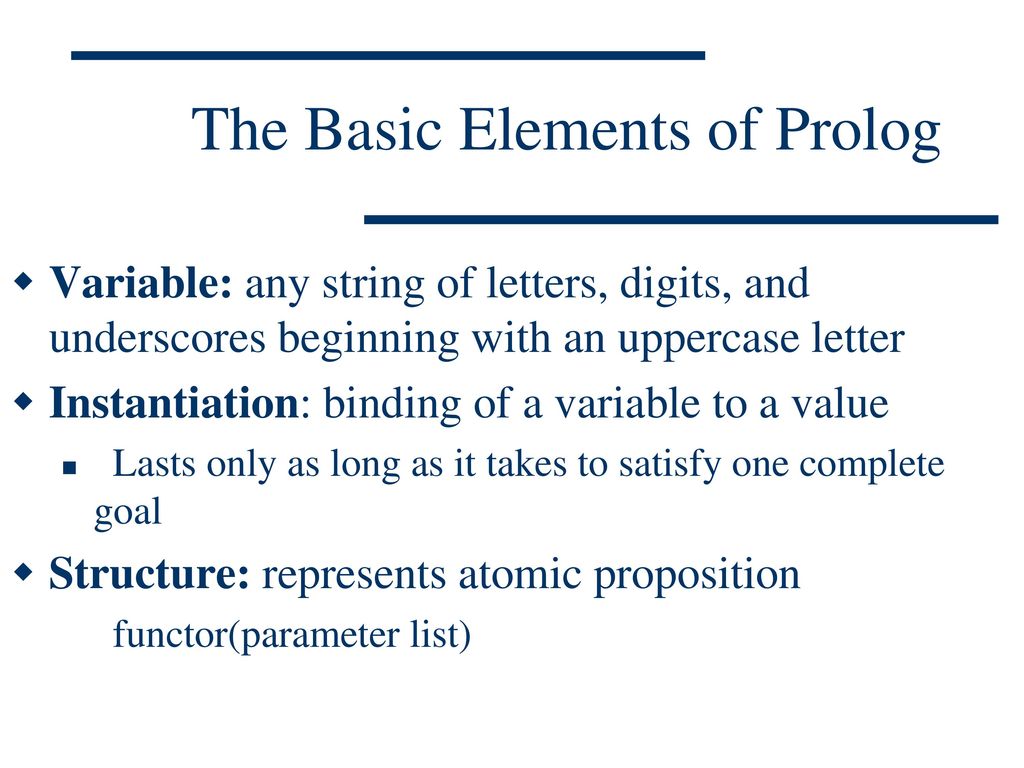 The Basic Elements of Prolog