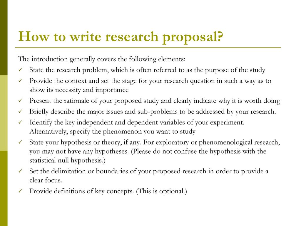 How to write a good research proposal 30/30/ ppt download