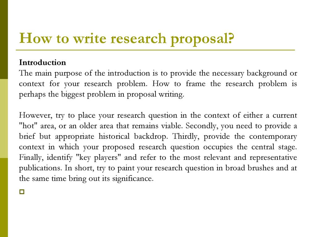 How to write a good research proposal 22/22/ ppt download