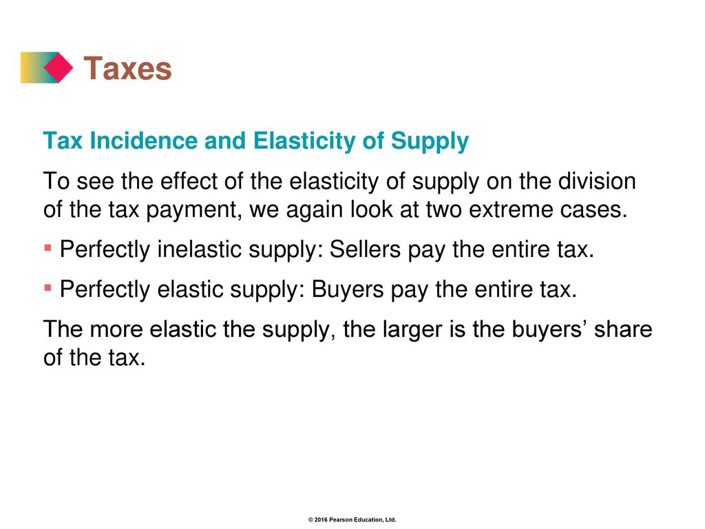 Taxes Tax Incidence and Elasticity of Supply