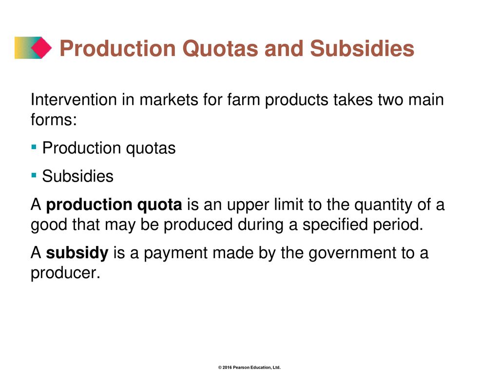 Production Quotas and Subsidies
