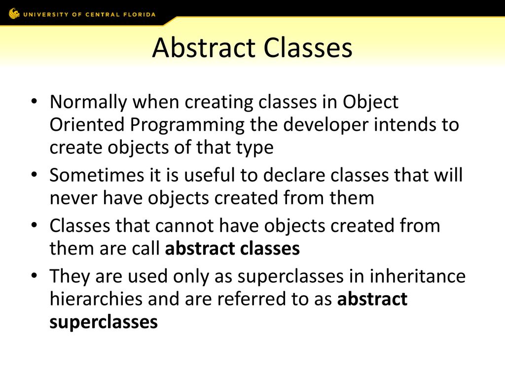 University Of Central Florida Cop 3330 Object Oriented Programming