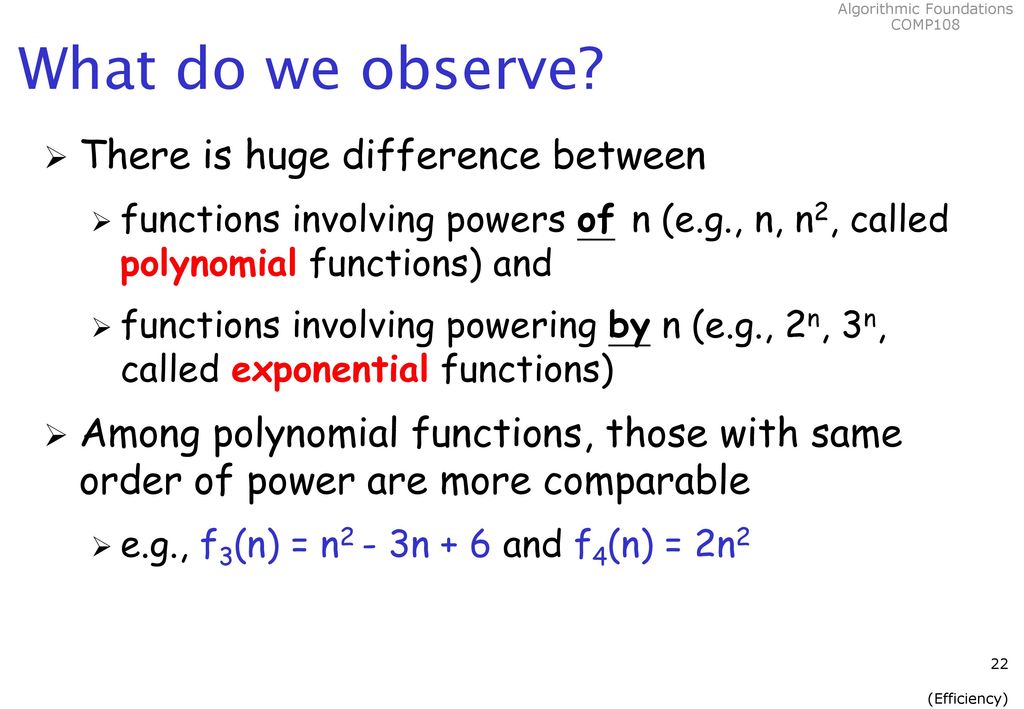 COMP108 Algorithmic Foundations Algorithm efficiency - ppt download