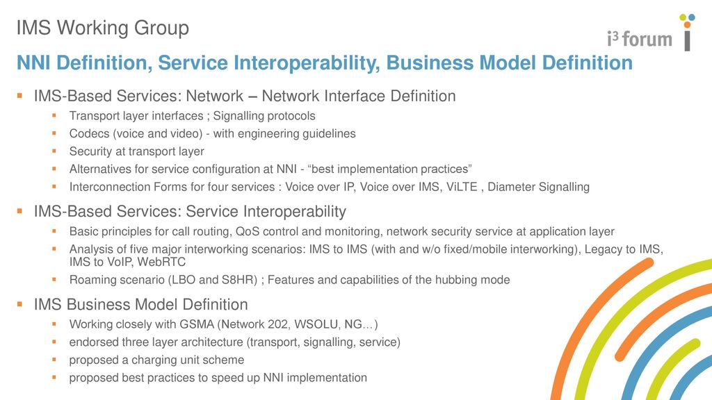 NNI Definition, Service Interoperability, Business Model Definition
